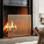 Pare-feu en fer Willow classique à un panneau, 99 cm x 76 cm, fini doré-229375520