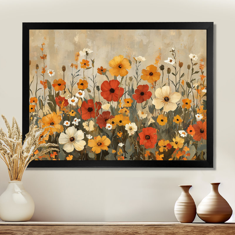 Alvey - Floral Wall Art, Reproduction encadrée d'une seule photo, Noir, H 12 po x l 20 po