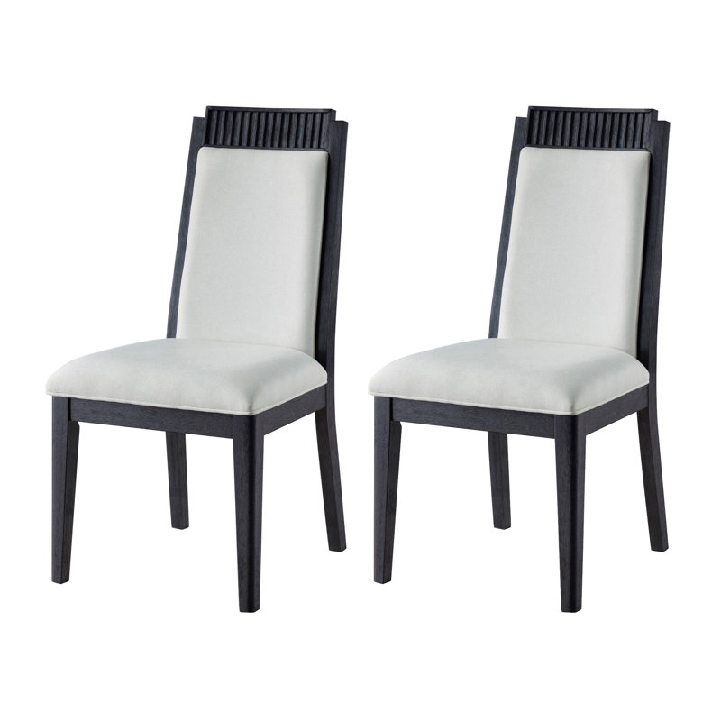 Ensemble de 2 chaises d'appoint à dossier uni ivoire et noir Mason