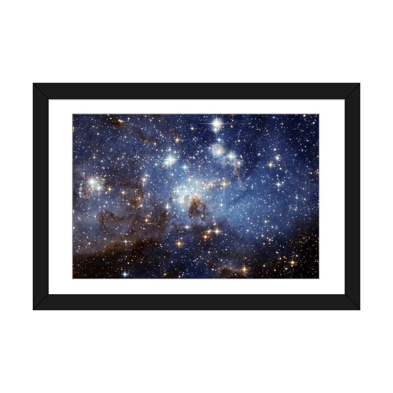 « astronomie » et « space », art sur toile, Papier avec cadre noir, H 24 po x l 32 po x P 1 po