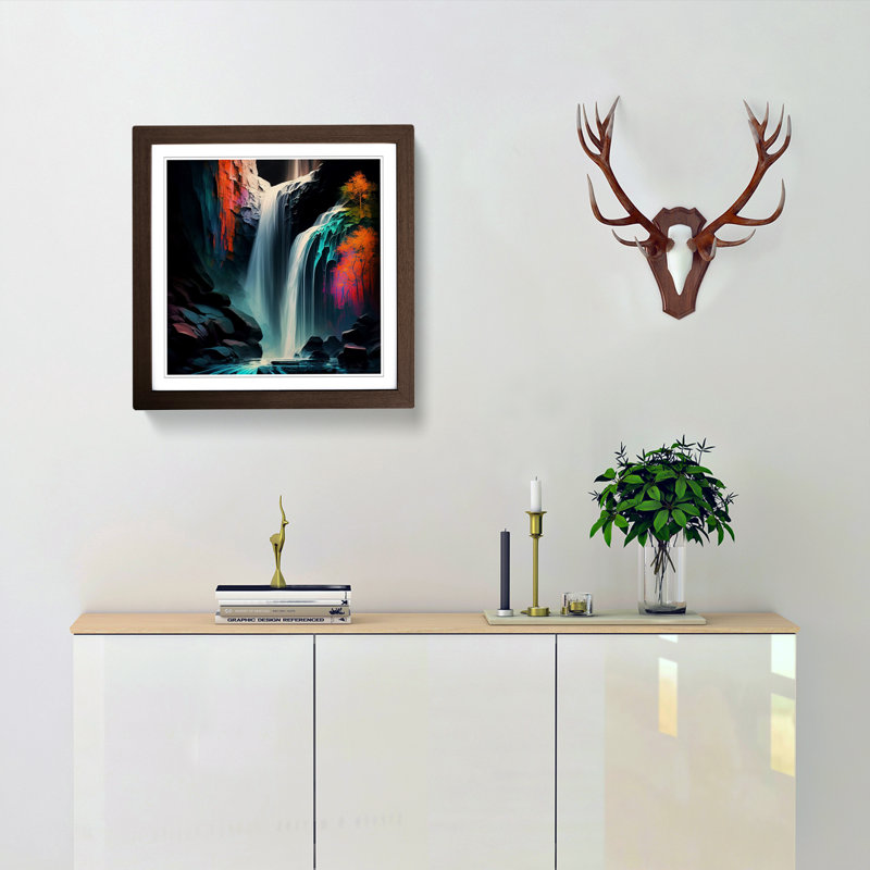 Waterfall - Framed Print, Walnut