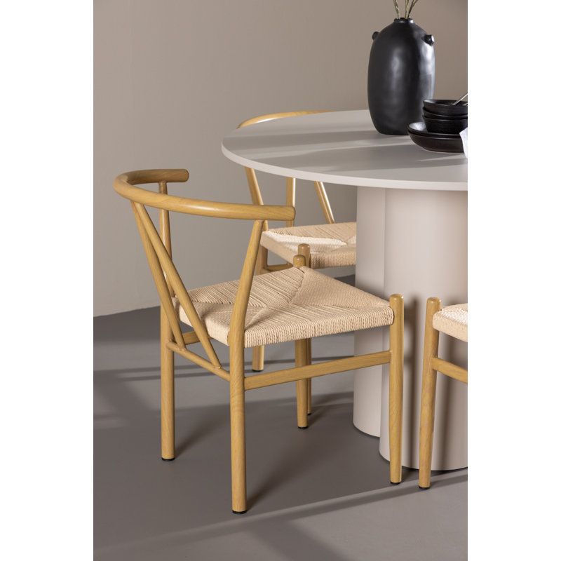 Windsor 4 - Person Dining Set, Beige, Beige, Beige