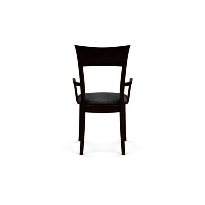 Ingrid Upholstered Arm Chair, Smoke Cherry, Microseude Onyx