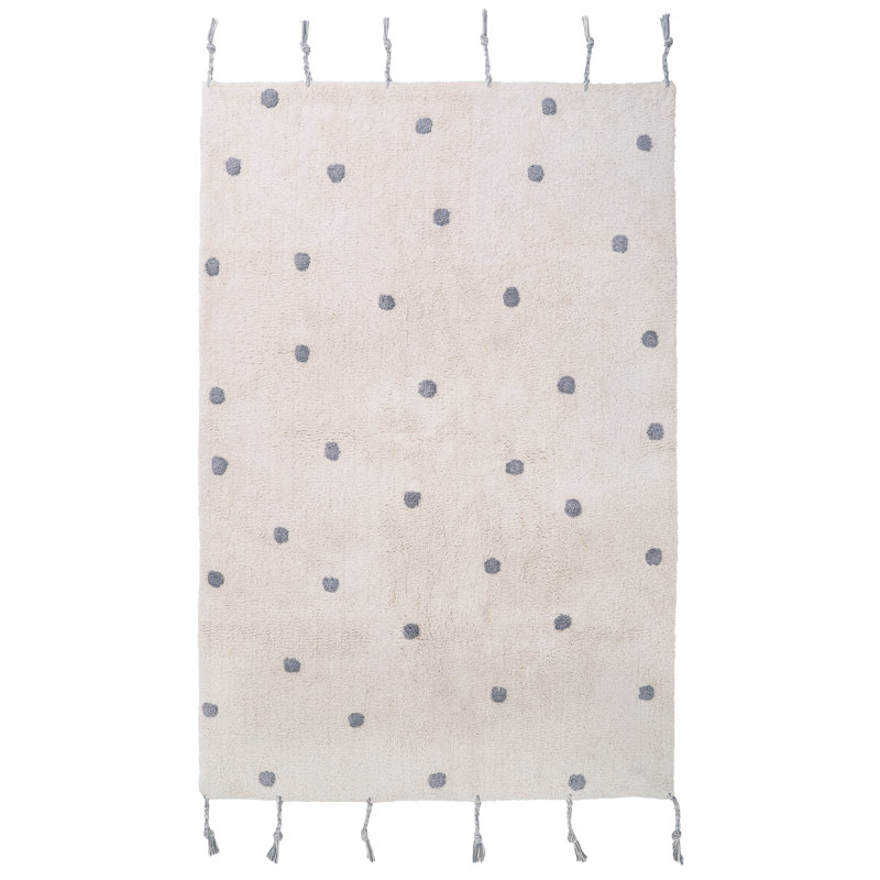 Coaling Hand Tufted Cotton Beige/Black Rug