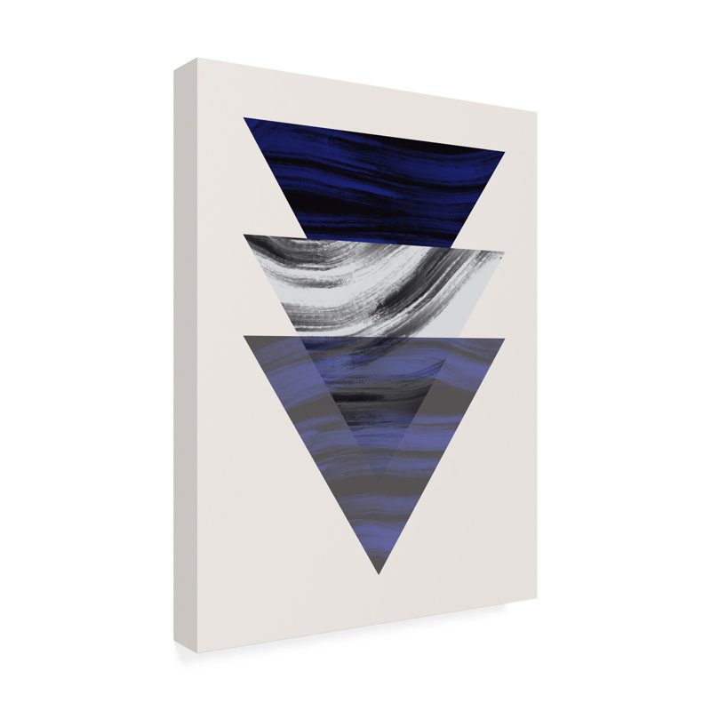 Bolog Little Dean  Three Triangular Geometric Canvas Art, 14" H x 19" W