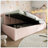 Upholstered Daybed with Hydraulic Storage, Twin Size, Velvet Fabric, Metal Slatted Frame, Space-Saving Design-1299210728