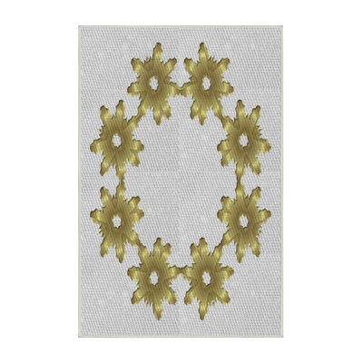 Tapis vert/blanc cassé tissé à la machine