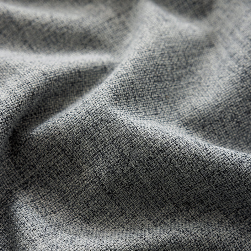 Leming 100% Polyester Burlap Blackout Curtains for Bedroom Grommets Curtains 2 Panels Set, Dark Gray, 52" W x 72" L