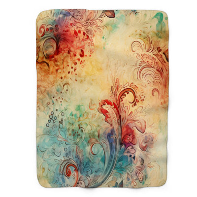 Artistic Swirls - Couverture sherpa de qualité supérieure 1 pièce