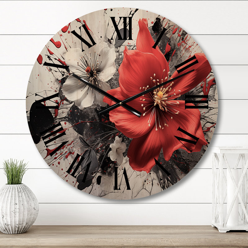 Horloge murale en bois massif Mauve, Petit