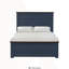 Lit double Modern Farmhouse Pinewood, cadre de lit à panneau bleu bicolore