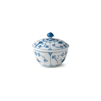 Royal Copenhagen Blue Fluted Plain 5.25 oz. Sugar Bowl with Lid