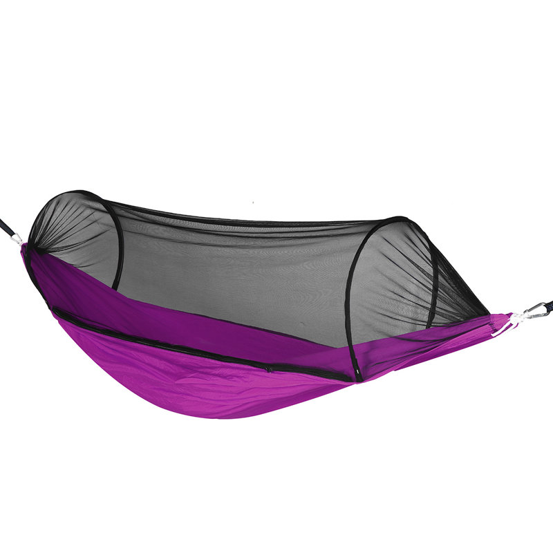 Hamac de camping Annora Survival Kit, Mauve / Noir