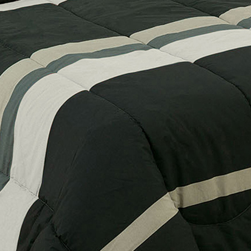 Gray Twin Reversible Microfiber Bed in a Bag Set