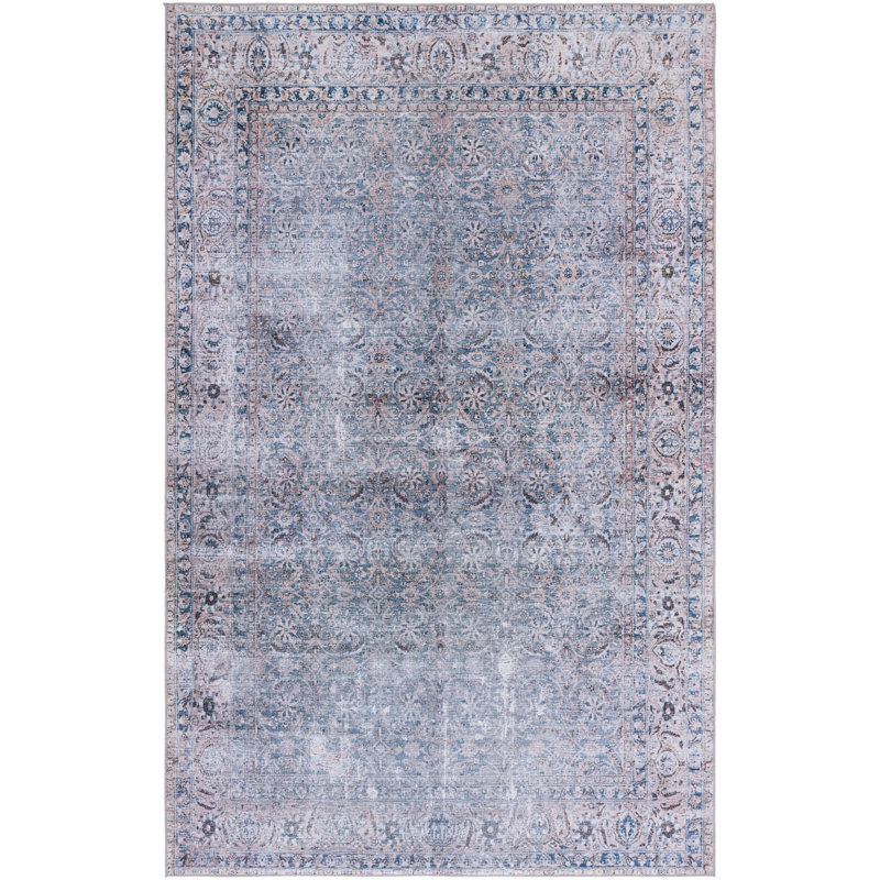 Kopervik Oriental Blue/Beige Area Rug, Rectangle 3' x 5'