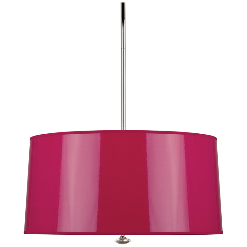 Penelope 3 - Light Drum Chandelier, Fuchsia Ceramik Parchment