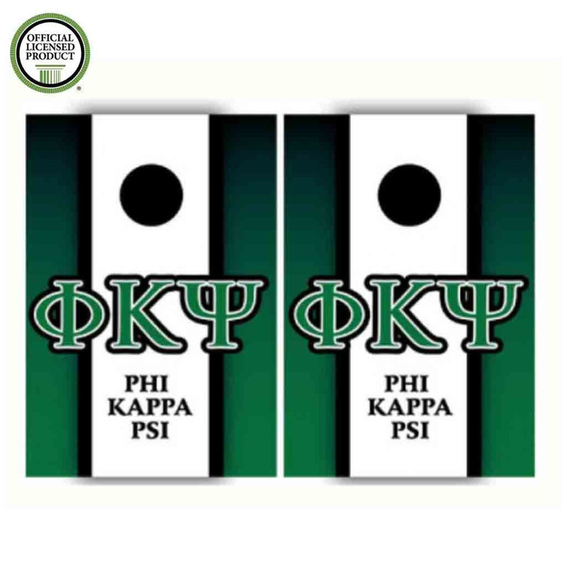 Ensembles de planches de cornhole en bois massif 24 pi x 36 pi Greek , Phi Kappa Psi