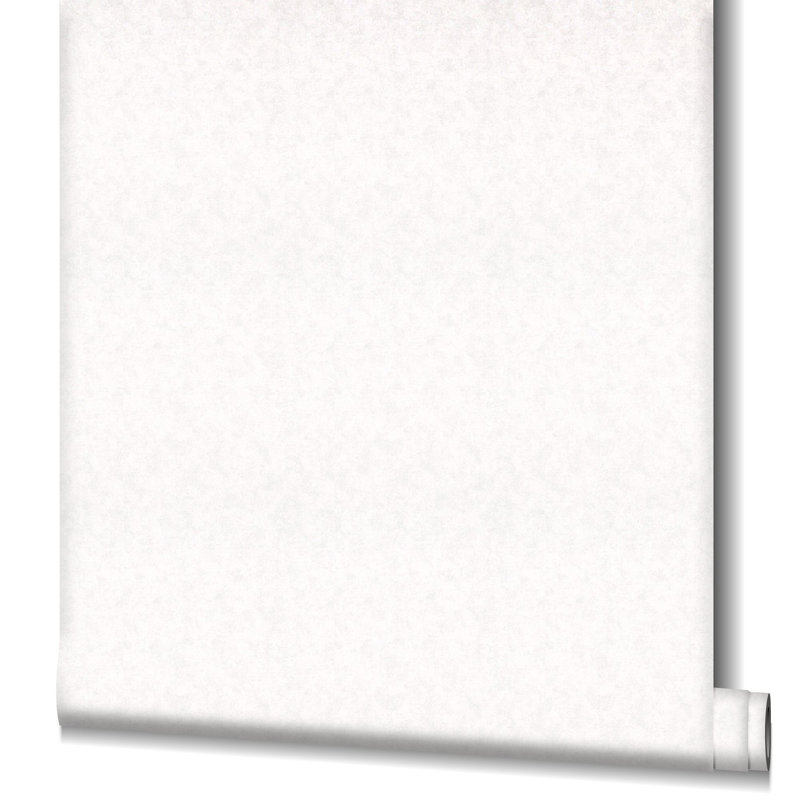 Flora Collection Pearlescent Plain Texture Wallpaper Roll, White