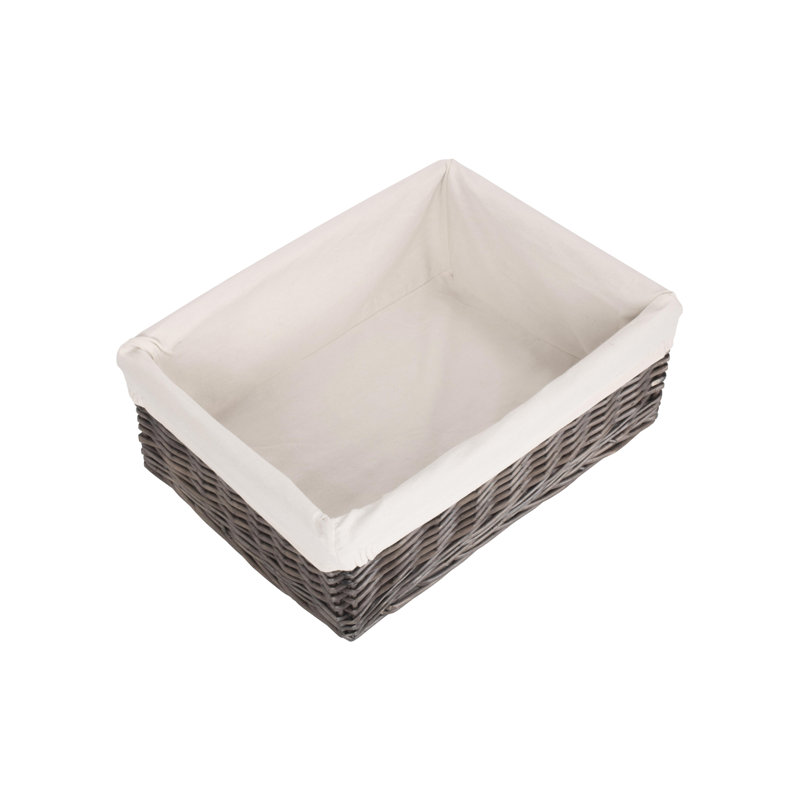 Wicker Lined Storage Tray Basket