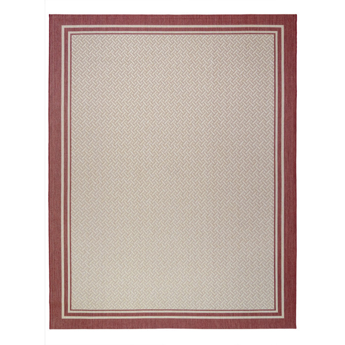 Gertmenian Paseo Soroa Red/Beige Classic Border Indoor/Outdoor ...