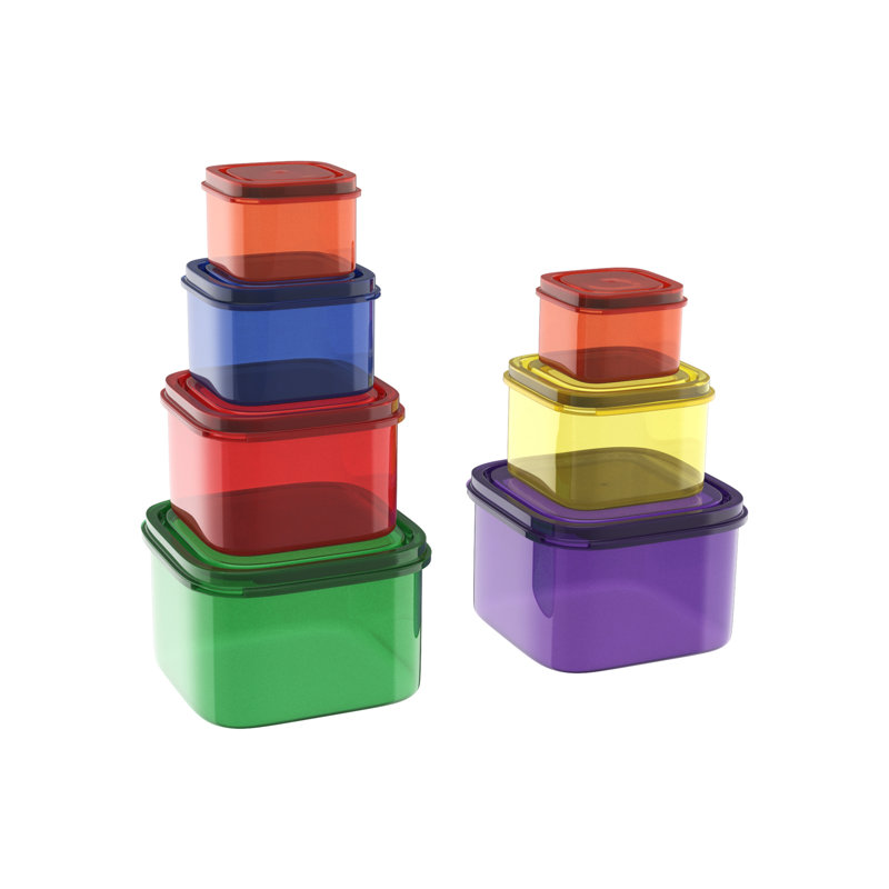 Fuller Color Portion Control Containers- 7 Piece Color Coded Food Storage Set for Meal Prep, Dieting BPA and DEHP Free, Microwave/Freezer Safe by Classic Cuisine