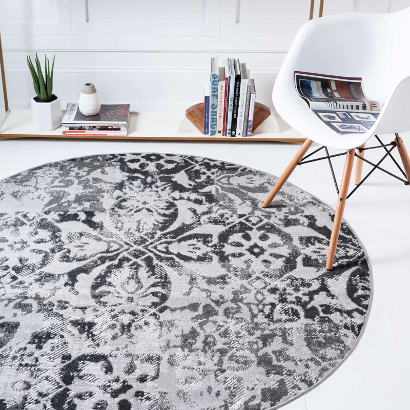 Floral Indoor Rug, Round 5'3"
