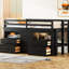 Lit mezzanine simple avec 4 tiroirs, tablette et armoire - option élégante
