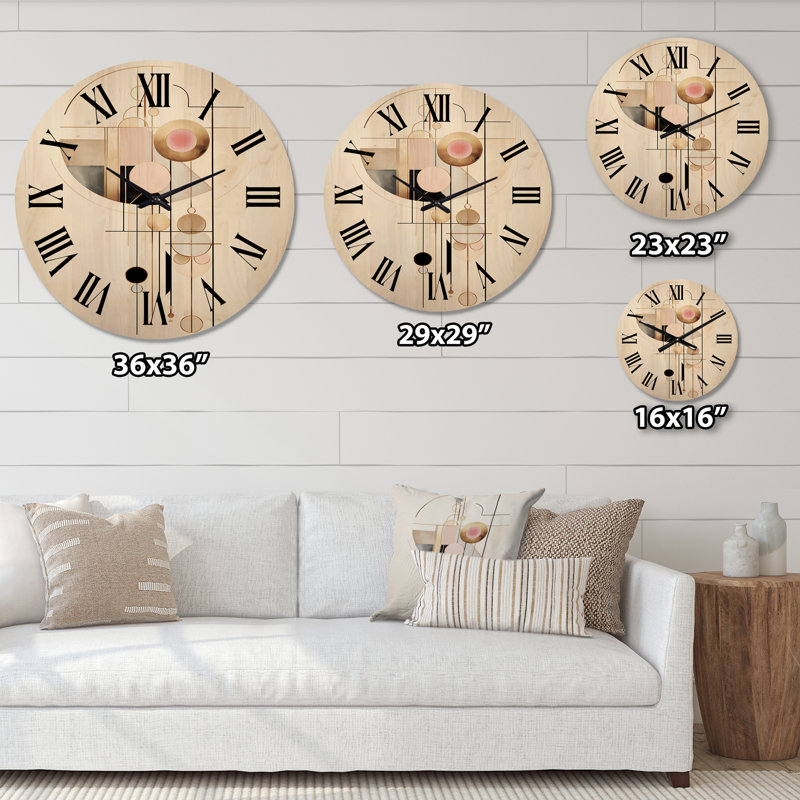 Horloge murale en bois massif Uniontown, Grand