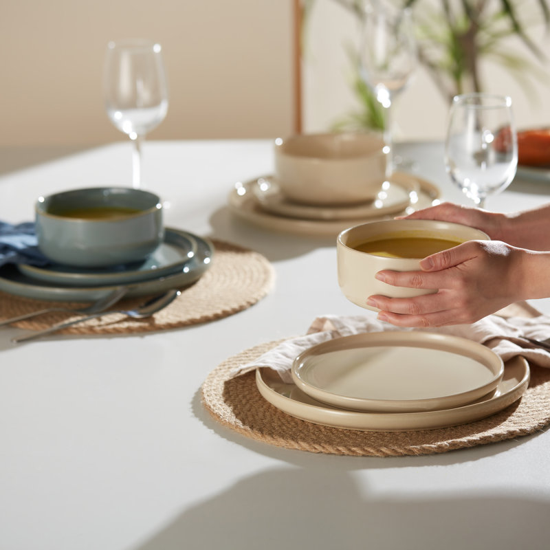  Ceramic Dinnerware Set, 12 Piece, Service For 4, White