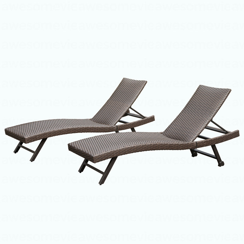 Chaise longue d'extérieur en osier 2 pièces