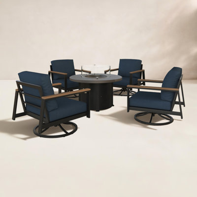 Townsend 5 Piece Multiple Chairs Seating Group with Cushions