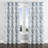 Abstract Blackout Curtains - Modern Dash Flow Silver Blue Grommet Curtain - 1 Panel-570548674-570548676