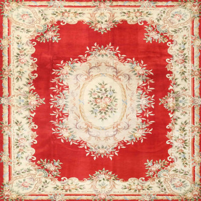 Tapis traditionnel rouge / beige Geof