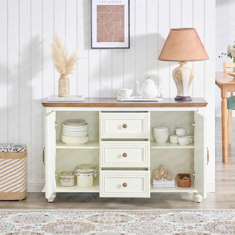 Buffet 47,3 "Mid Century, Brown, White