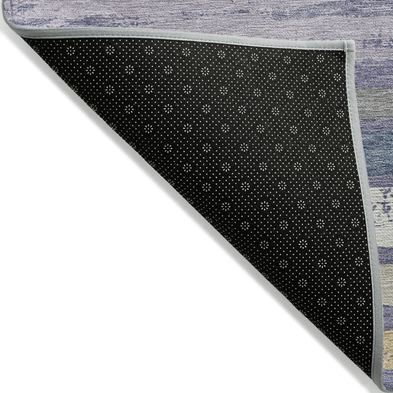 Tapis intérieur lavable rayé mauve 9 pi x 12 pi