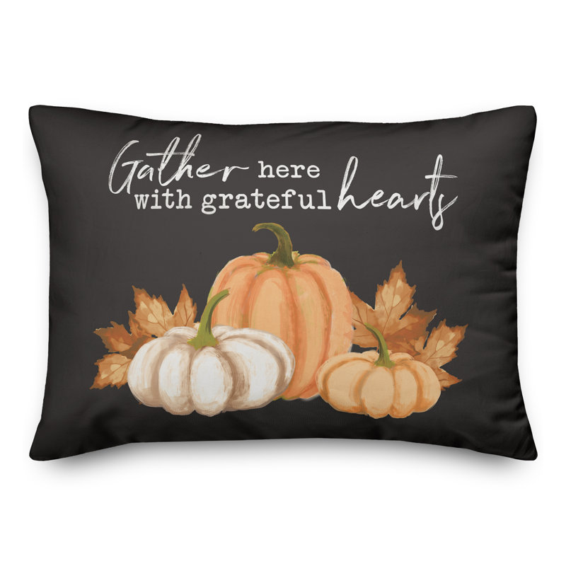  Housse de coussin rectangulaire avec insert «Gather Here with Grateful Hearts»