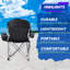 Ensemble de 2 chaises de camping avec mini glacière intégrée, poche de rangement, porte-gobelet, sac de transport parfait pour le camping, la pêche, la plage et la pelouse-1596718281