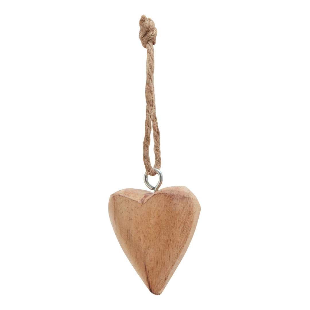 35cm Handmade Heart Wood Christmas Hanging Figurine Ornament