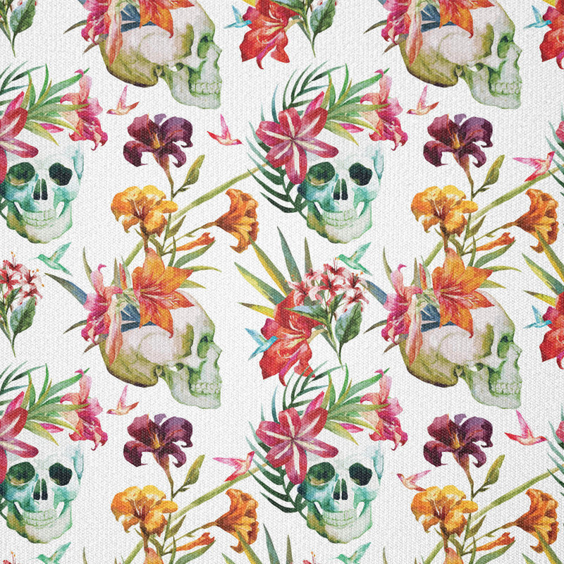 Aleza Lily Flower Skull Fabric
