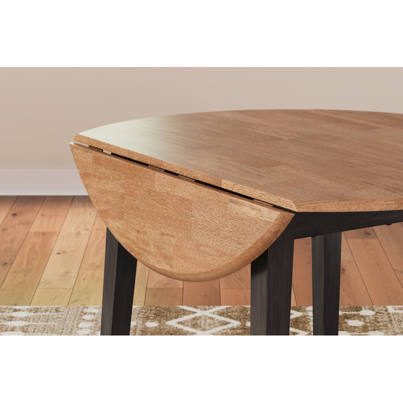 Beige and Brown Reclaimed Wood Round Extendable Dining Table
