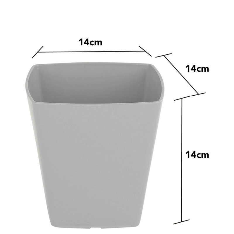 Wham Studio Square Planter Cover, 14cm H x 14cm W x 14cm D, Grey