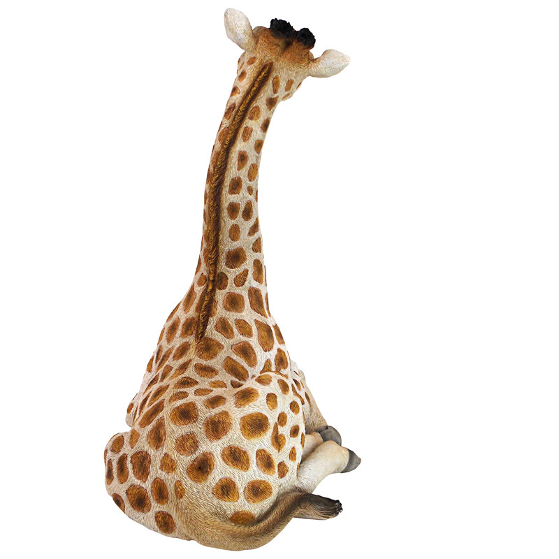 Medium Hand-Painted Resin Resting Giraffe Statue