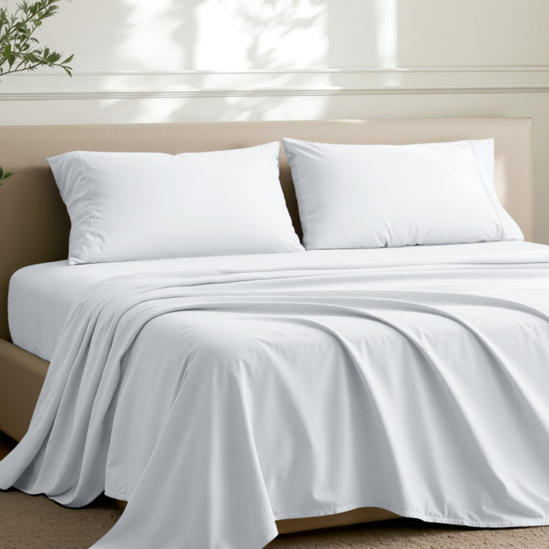 Microfiber Pillowcase Set Envelope Closure, White, King Pillow Case