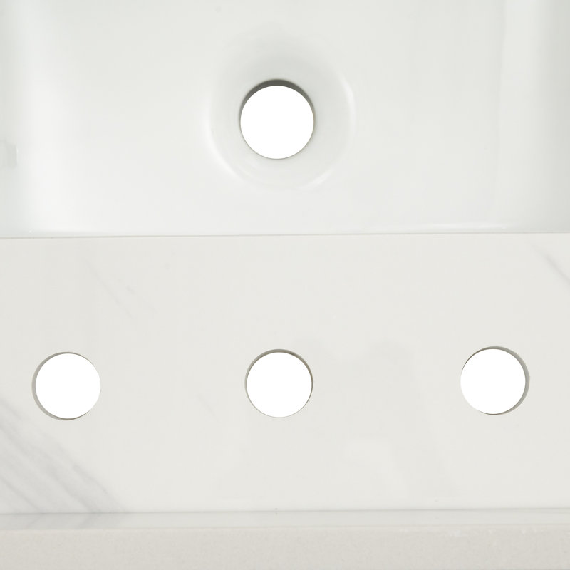 49 in. W x 22 in. D Bathroom Vanity Top With Single Sink, Calacatta Lumas