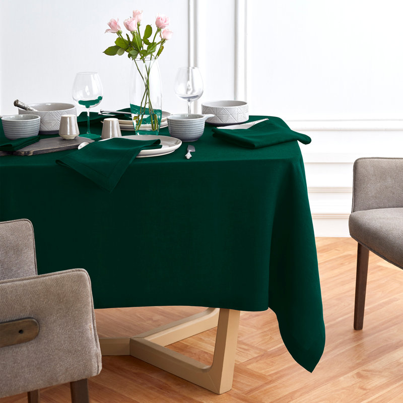 Sonoma - 100% Pure Linen Tablecloth (Prewashed), 144" x 70", Dark Green