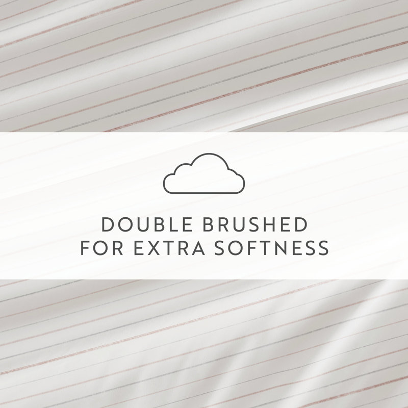 Twin Terracotta Stripe Microfiber 4-Piece Sheet Set