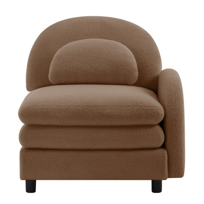 Vitoria Curved Sofa RSF Teddy Fabric W/Pillow -Camel