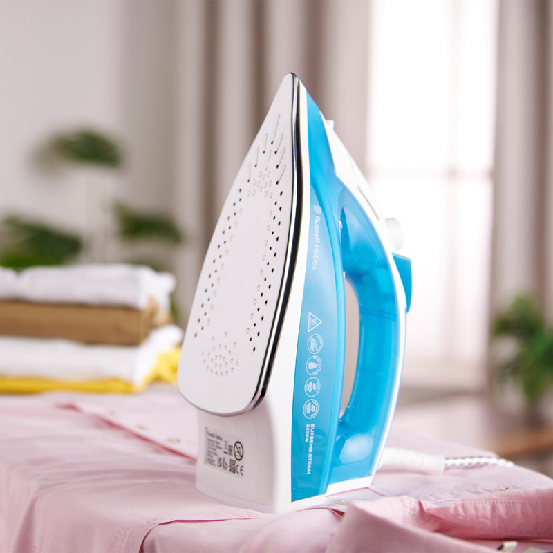 Russell Hobbs Supreme Traditional Stainless Steel Soleplate 2400W Iron, Light Blue