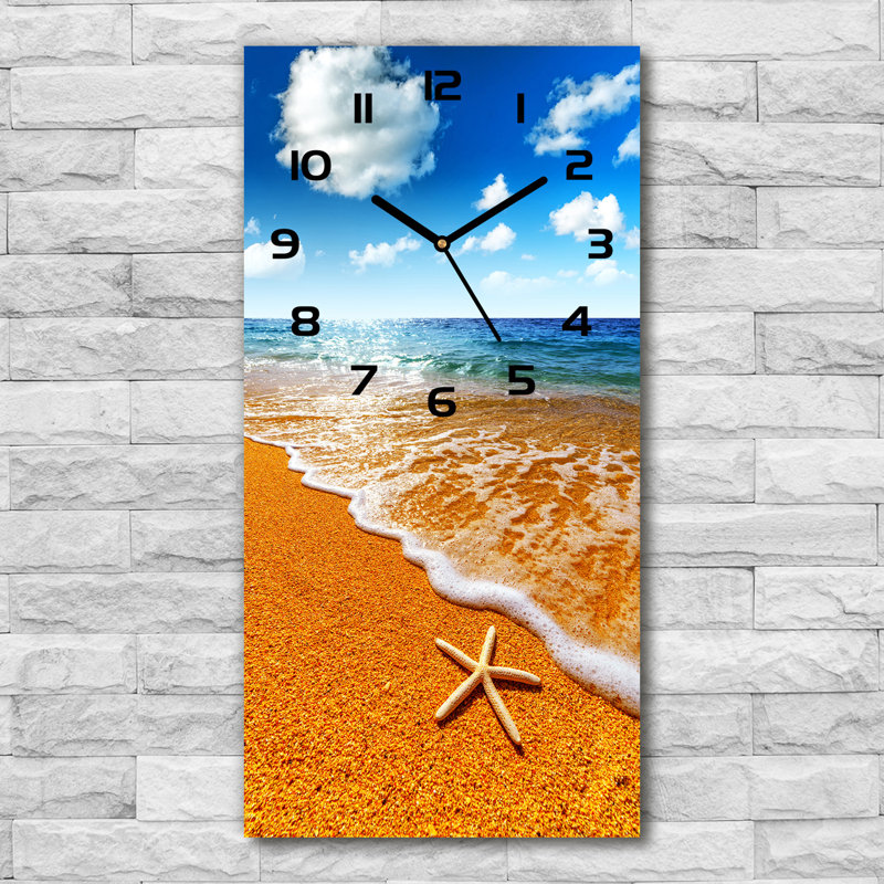 Jadonna Glass Wall Clock, Blue/Brown/Black