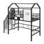 Lit mezzanine simple en métal avec toit-577420961